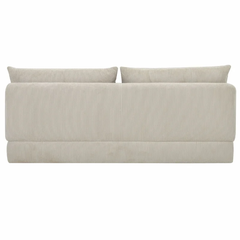 Casa Padrino Schlafsofa Hellbeige 190 cm - Ausklappbares Wohnzimmer Sofa