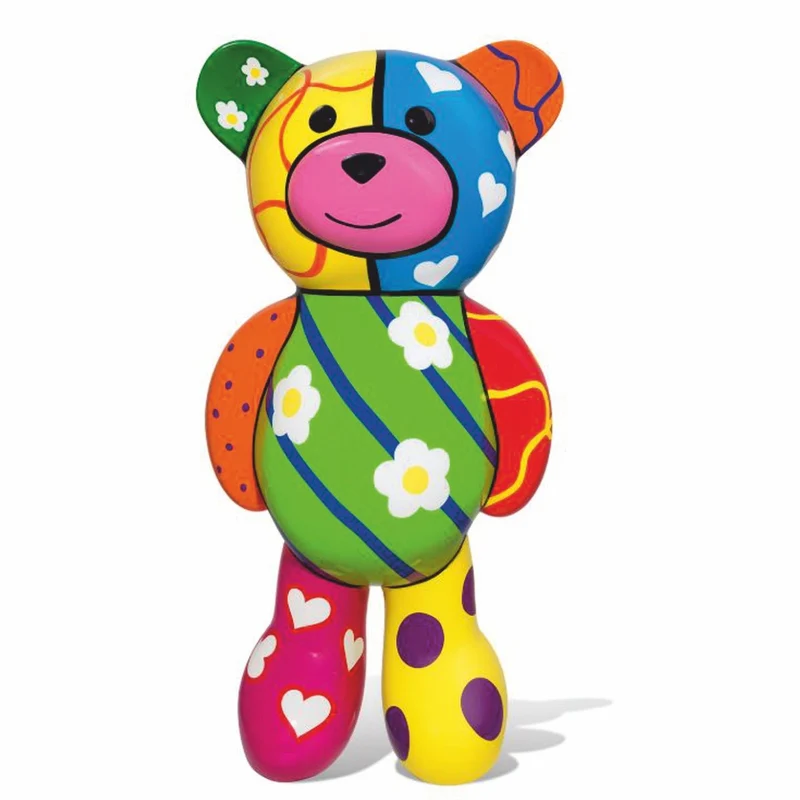 Casa Padrino Deko Figur Teddybär Bunt H. 46 cm - Deko Figuren