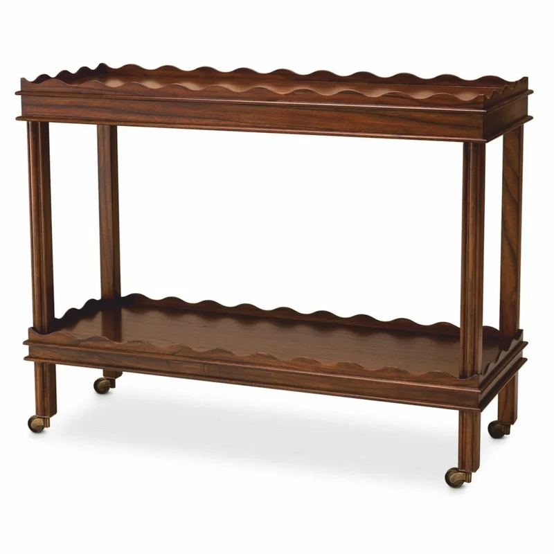 Casa Padrino Luxus Servierwagen Braun / Vintage Messing 116 cm - Hotel Trolley