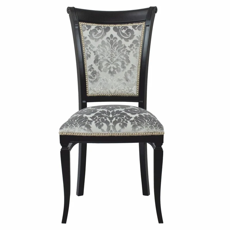 Casa Padrino Luxus Art Deco Esszimmer Stuhl 4er Set Grau / Schwarz H. 96 cm - Esszimmer Möbel
