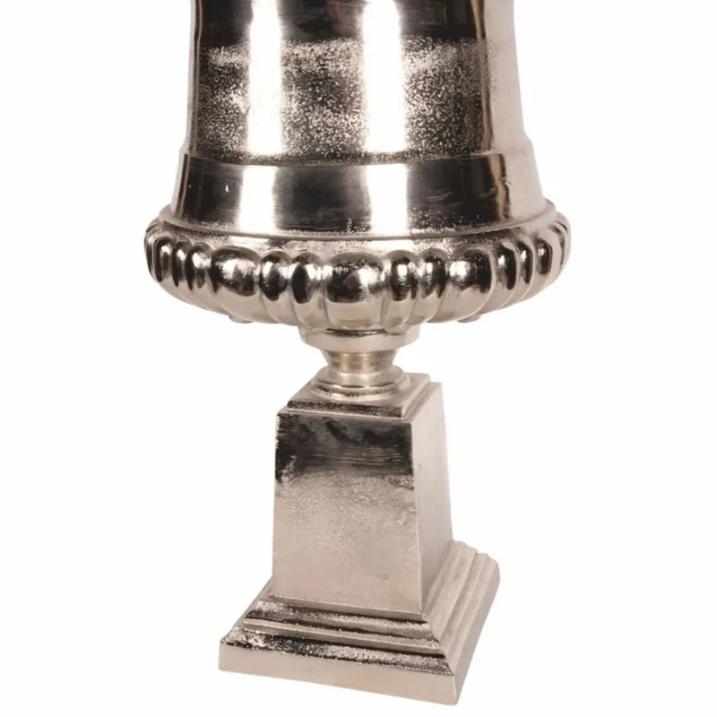 Casa Padrino Barock Aluminium Blumentopf Silber H. 71 cm - Barock Deko Accessoires