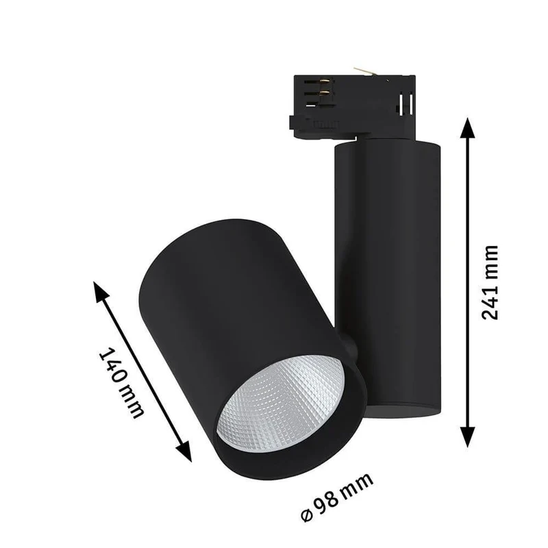 ProRail3 LED Schienenspot Zeuz 9° Dimmbar Schwarz