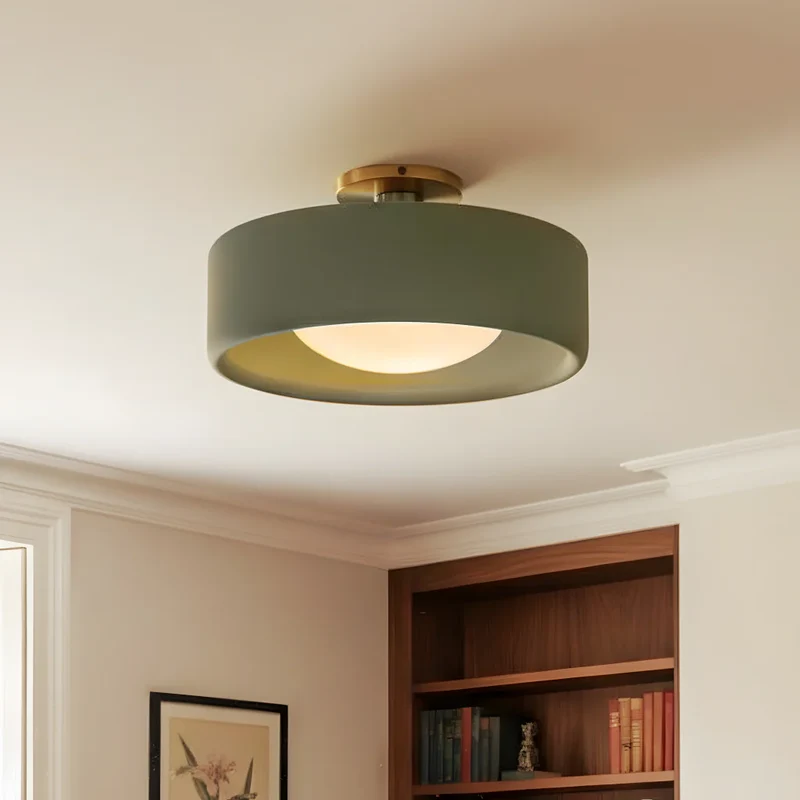 Keramische Plafondlamp Scandinavisch Design met Halfrond Porselein Kap | Sansoti