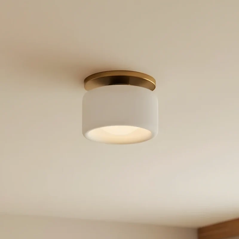 Keramische Plafondlamp Scandinavisch Design met Halfrond Porselein Kap | Sansoti
