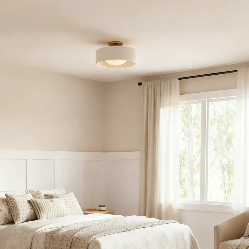 Keramische Plafondlamp Scandinavisch Design met Halfrond Porselein Kap | Sansoti