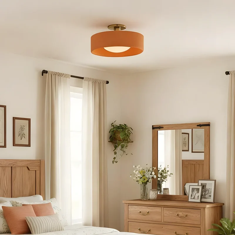 Keramische Plafondlamp Scandinavisch Design met Halfrond Porselein Kap | Sansoti