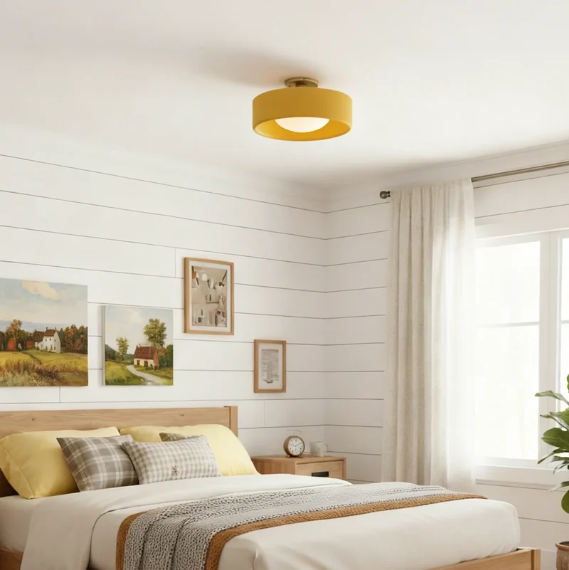 Keramische Plafondlamp Scandinavisch Design met Halfrond Porselein Kap | Sansoti