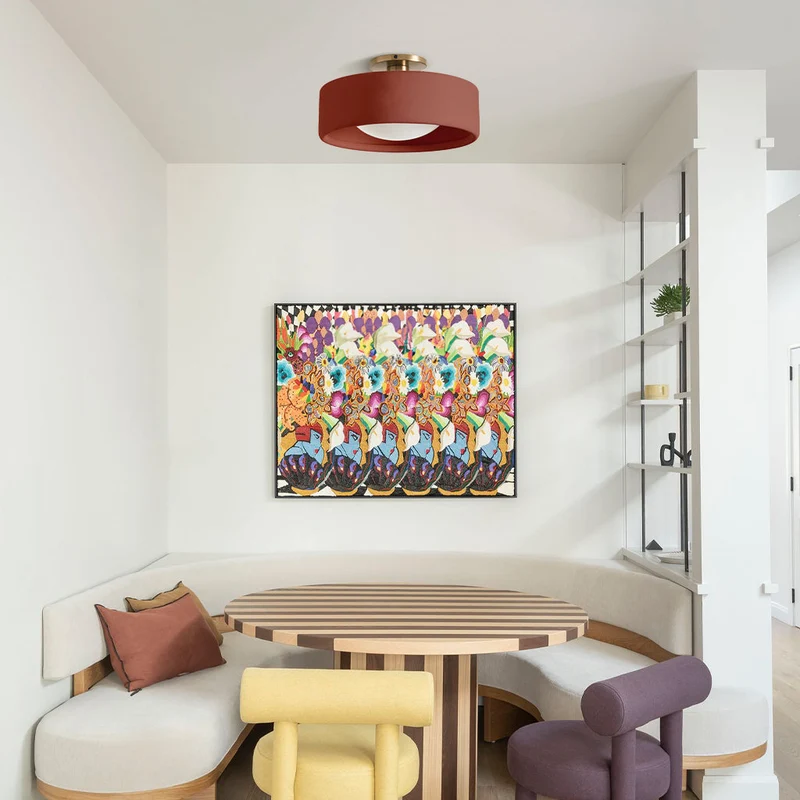 Keramische Plafondlamp Scandinavisch Design met Halfrond Porselein Kap | Sansoti