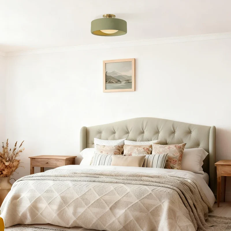 Keramische Plafondlamp Scandinavisch Design met Halfrond Porselein Kap | Sansoti