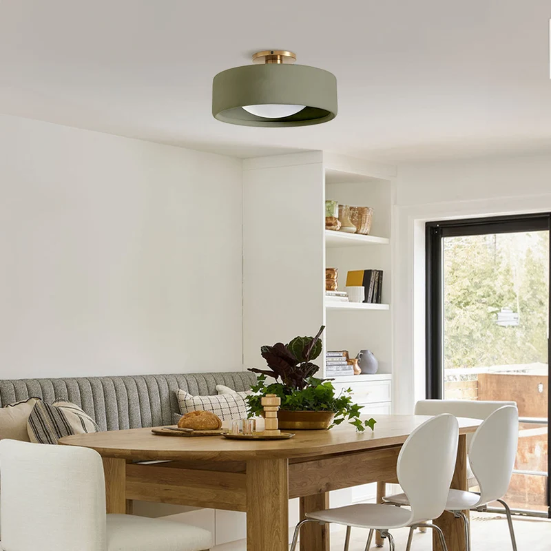 Keramische Plafondlamp Scandinavisch Design met Halfrond Porselein Kap | Sansoti