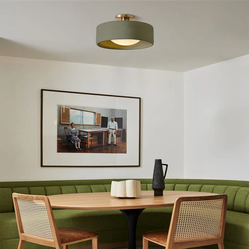 Keramische Plafondlamp Scandinavisch Design met Halfrond Porselein Kap | Sansoti