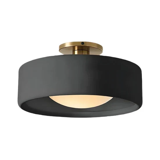 Keramische Plafondlamp Scandinavisch Design met Halfrond Porselein Kap | Sansoti
