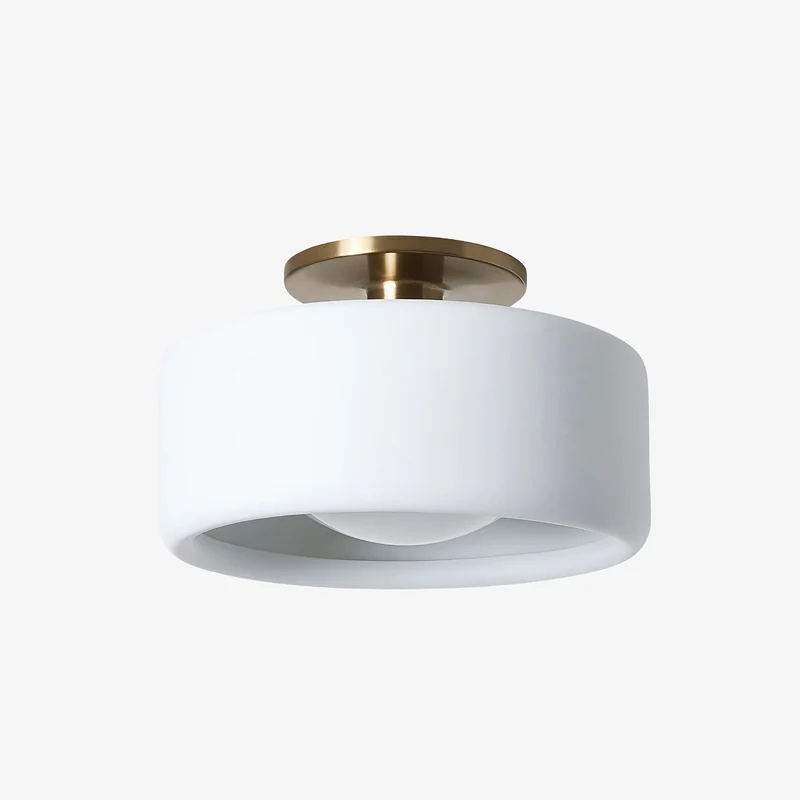 Keramische Plafondlamp Scandinavisch Design met Halfrond Porselein Kap | Sansoti