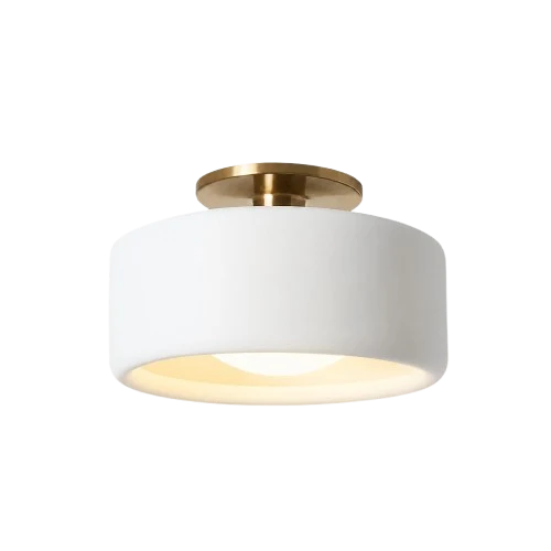 Keramische Plafondlamp Scandinavisch Design met Halfrond Porselein Kap | Sansoti