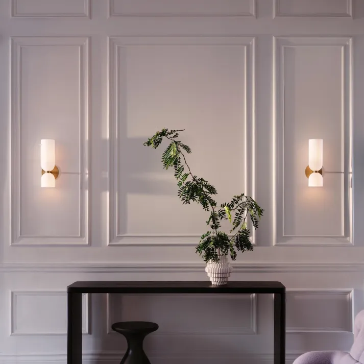 Wandlamp Dubbel Glas IJzer Moderne Wandverlichting Gang Slaapkamer Woonkamer E12 | Sansoti
