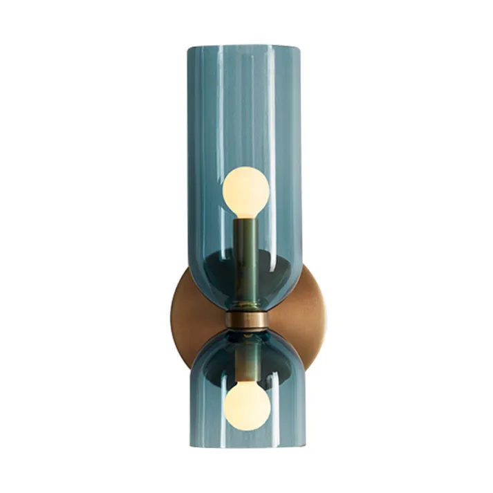 Wandlamp Dubbel Glas IJzer Moderne Wandverlichting Gang Slaapkamer Woonkamer E12 | Sansoti