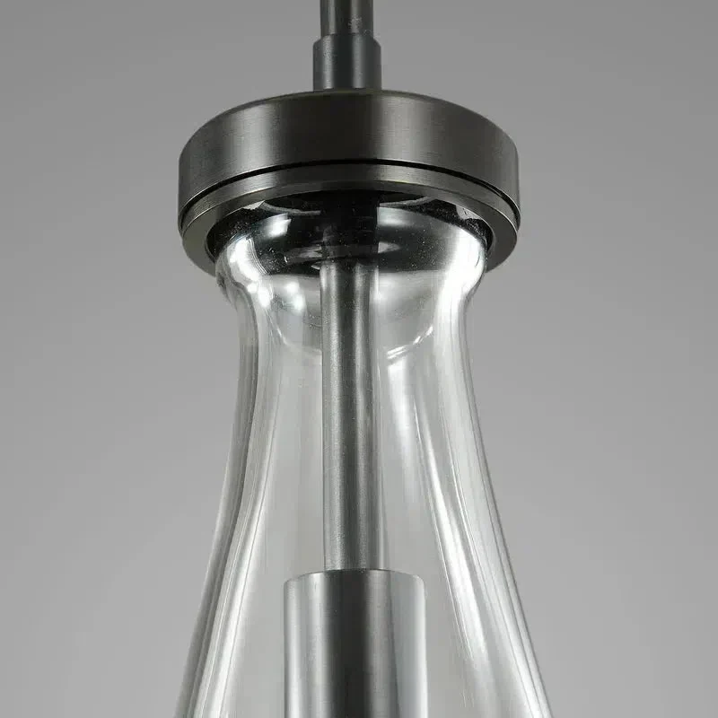 Ronde Glazen Kroonluchter 5 Lichtpunten Druppelvorm Glas Metaal Hanglamp voor Eetkamer Woonkamer Eettafel | Sansoti