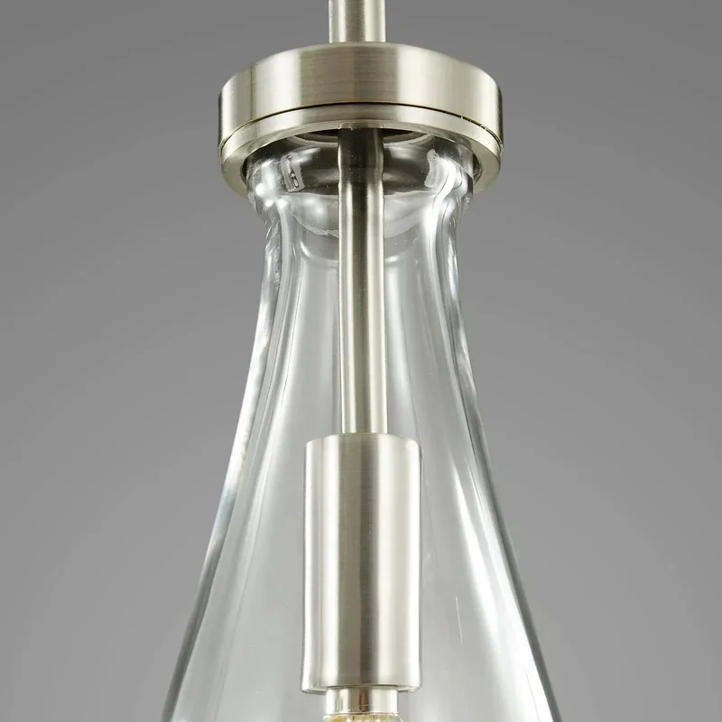 Ronde Glazen Kroonluchter 5 Lichtpunten Druppelvorm Glas Metaal Hanglamp voor Eetkamer Woonkamer Eettafel | Sansoti