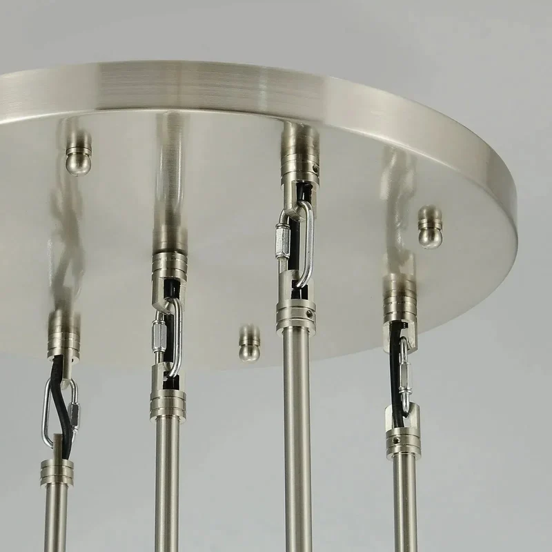 Ronde Glazen Kroonluchter 5 Lichtpunten Druppelvorm Glas Metaal Hanglamp voor Eetkamer Woonkamer Eettafel | Sansoti
