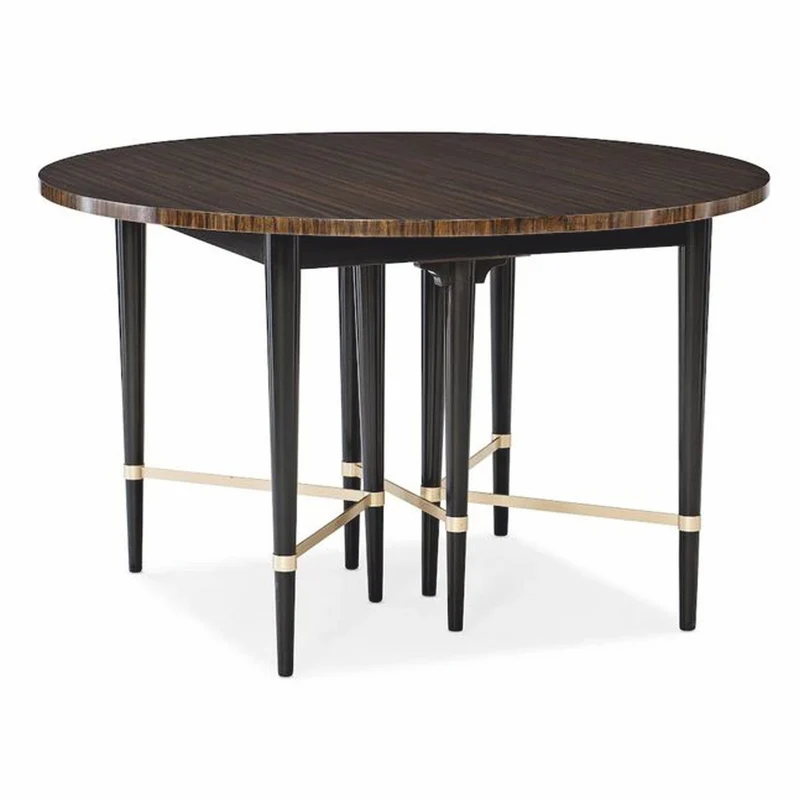 Casa Padrino Luxus Esstisch Dunkelbraun / Schwarz 122-182 cm - Ausziehbar
