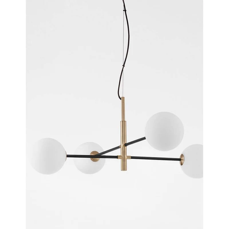 Vitra Hängelampe 4-flammig Metall, Opal Weiß