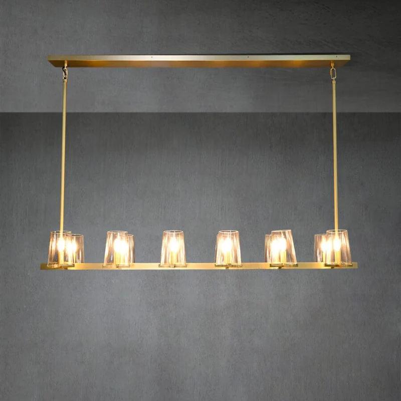Lineaire Kristallen Kroonluchter 10-12 Lichtpunten Messing Scandinavisch Design Eetkamer Woonkamer Hangverlichting | Sansoti