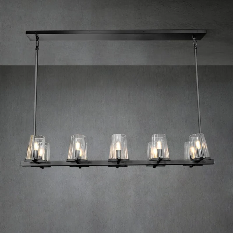 Lineaire Kristallen Kroonluchter 10-12 Lichtpunten Messing Scandinavisch Design Eetkamer Woonkamer Hangverlichting | Sansoti