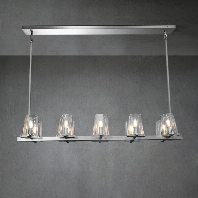 Lineaire Kristallen Kroonluchter 10-12 Lichtpunten Messing Scandinavisch Design Eetkamer Woonkamer Hangverlichting | Sansoti
