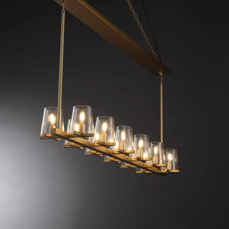 Lineaire Kristallen Kroonluchter 10-12 Lichtpunten Messing Scandinavisch Design Eetkamer Woonkamer Hangverlichting | Sansoti