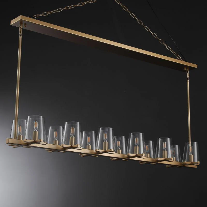 Lineaire Kristallen Kroonluchter 10-12 Lichtpunten Messing Scandinavisch Design Eetkamer Woonkamer Hangverlichting | Sansoti