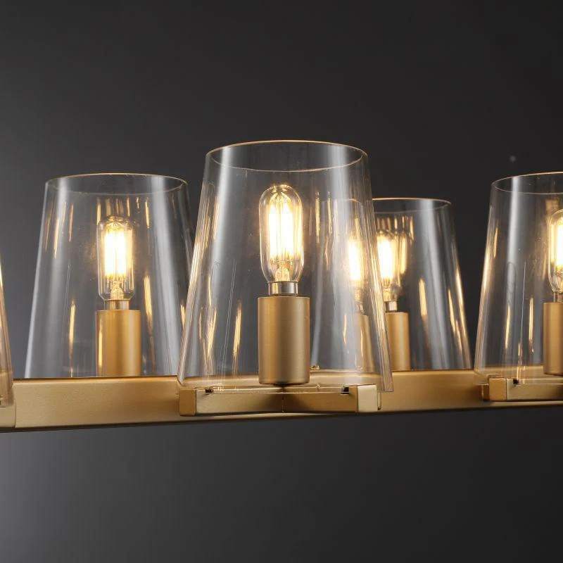 Lineaire Kristallen Kroonluchter 10-12 Lichtpunten Messing Scandinavisch Design Eetkamer Woonkamer Hangverlichting | Sansoti