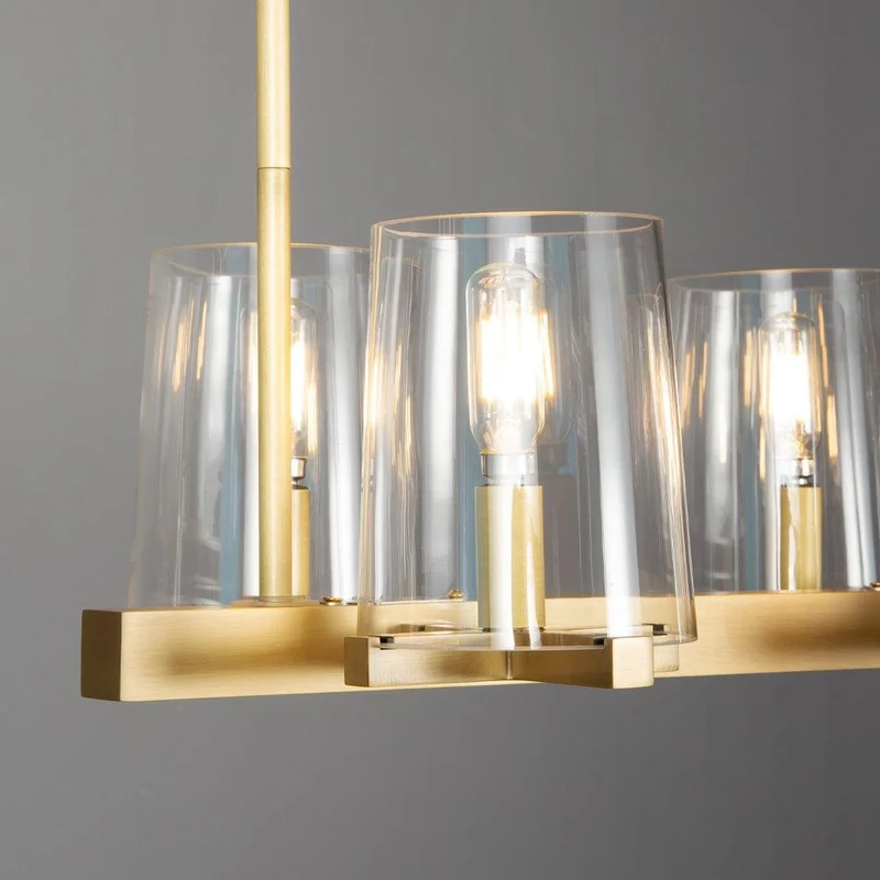 Lineaire Kristallen Kroonluchter 10-12 Lichtpunten Messing Scandinavisch Design Eetkamer Woonkamer Hangverlichting | Sansoti