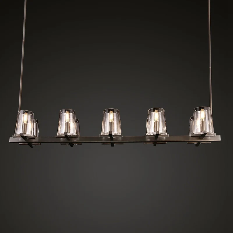 Lineaire Kristallen Kroonluchter 10-12 Lichtpunten Messing Scandinavisch Design Eetkamer Woonkamer Hangverlichting | Sansoti