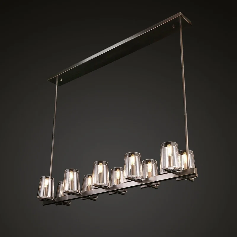 Lineaire Kristallen Kroonluchter 10-12 Lichtpunten Messing Scandinavisch Design Eetkamer Woonkamer Hangverlichting | Sansoti