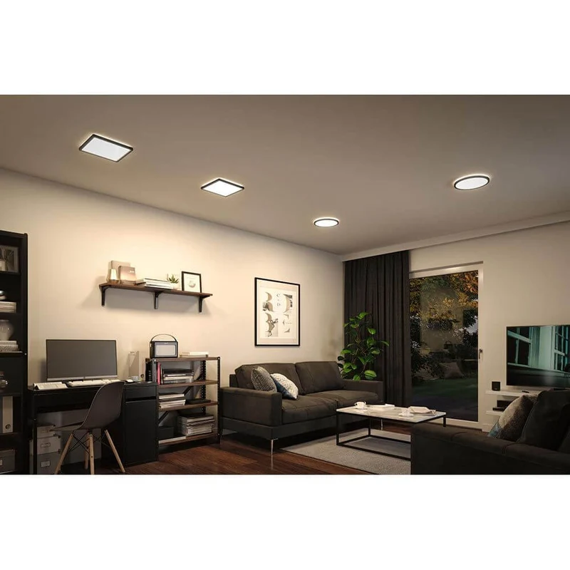 LED Atria Shine Panel Rund Schwarz
