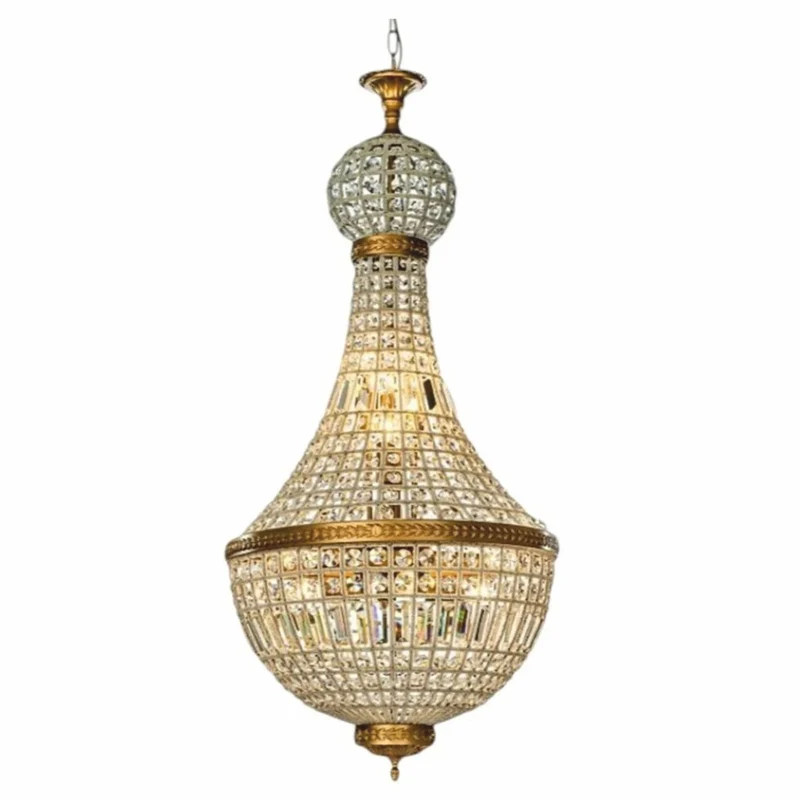 Casa Padrino Barock Kristall Kronleuchter Gold Ø 50 x H. 110 cm - Barock Leuchten