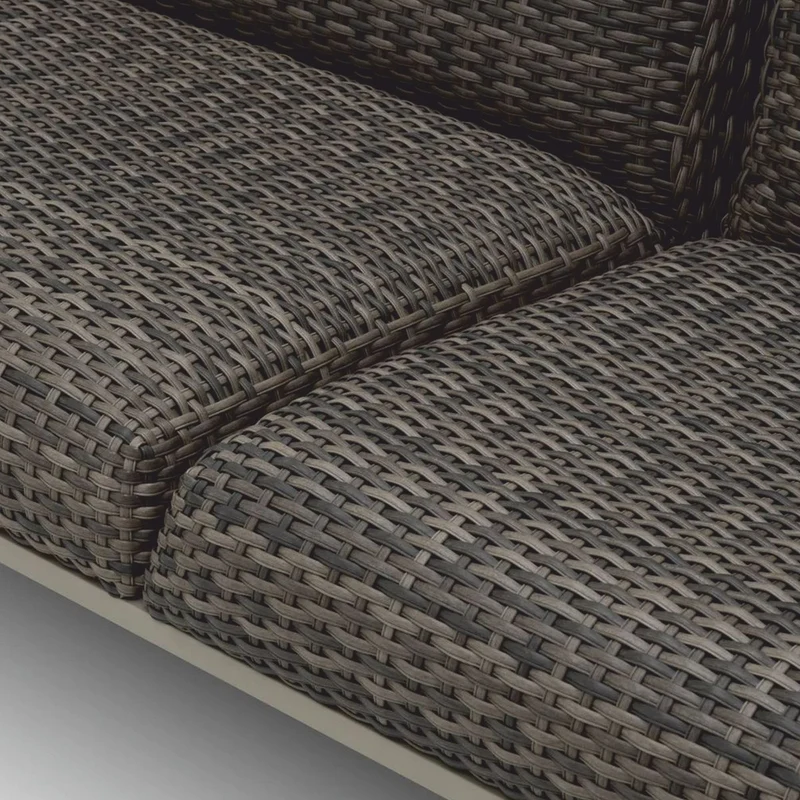 Casa Padrino Luxus Kunstrattan Garten Sofa Grau 180 cm - Garten Möbel