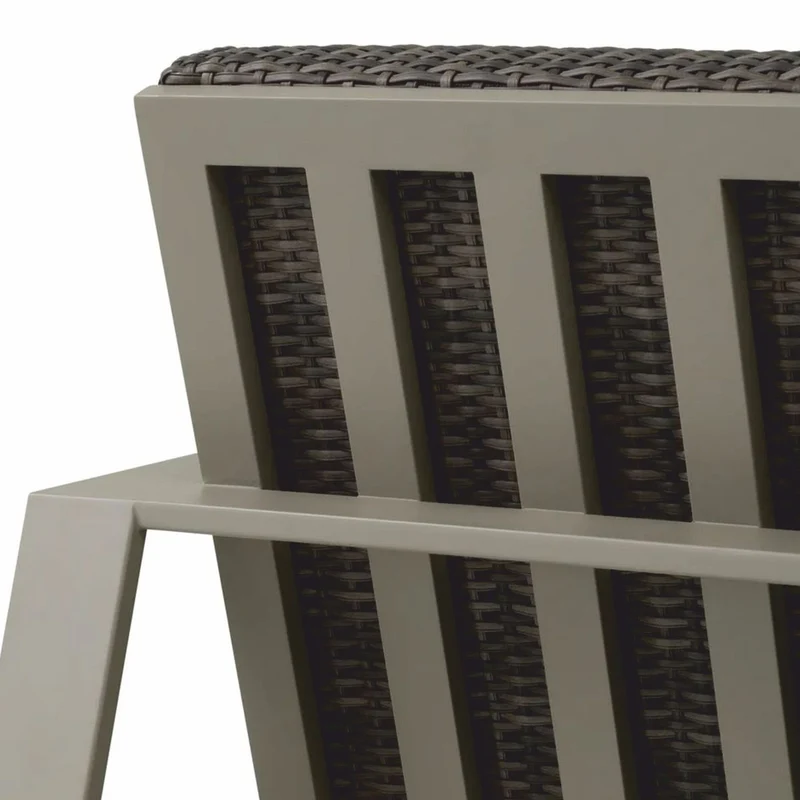 Casa Padrino Luxus Kunstrattan Garten Sofa Grau 180 cm - Garten Möbel