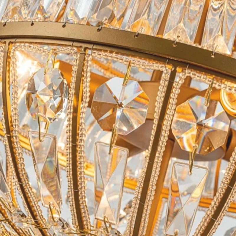 Casa Padrino Barock Kristall Kronleuchter Gold Ø 42 x H. 80 cm - Barock Leuchten