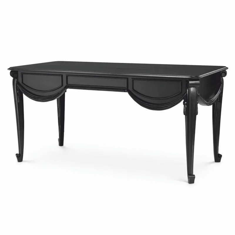 Casa Padrino Luxus Barock Schreibtisch Schwarz 160 cm - Barock Büro Möbel