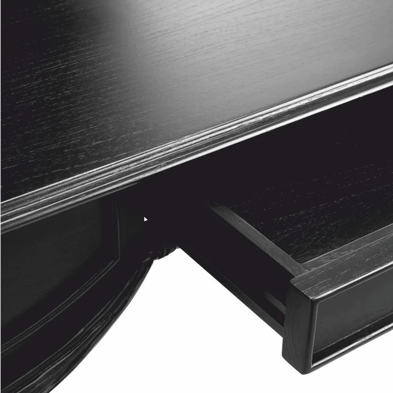 Casa Padrino Luxus Barock Schreibtisch Schwarz 160 cm - Barock Büro Möbel