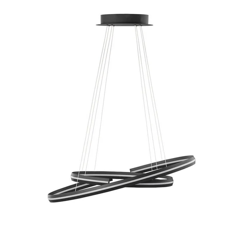 Torrente LED Hängeleuchte 2-Ringe Metall, Acryl