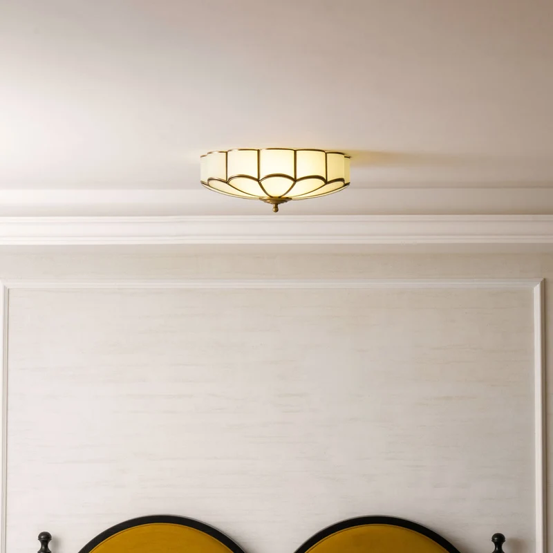 Plafondlamp Woonkamer 60 cm Glas Messing 6 Lichtpunten E27 Postmodern | Sansoti