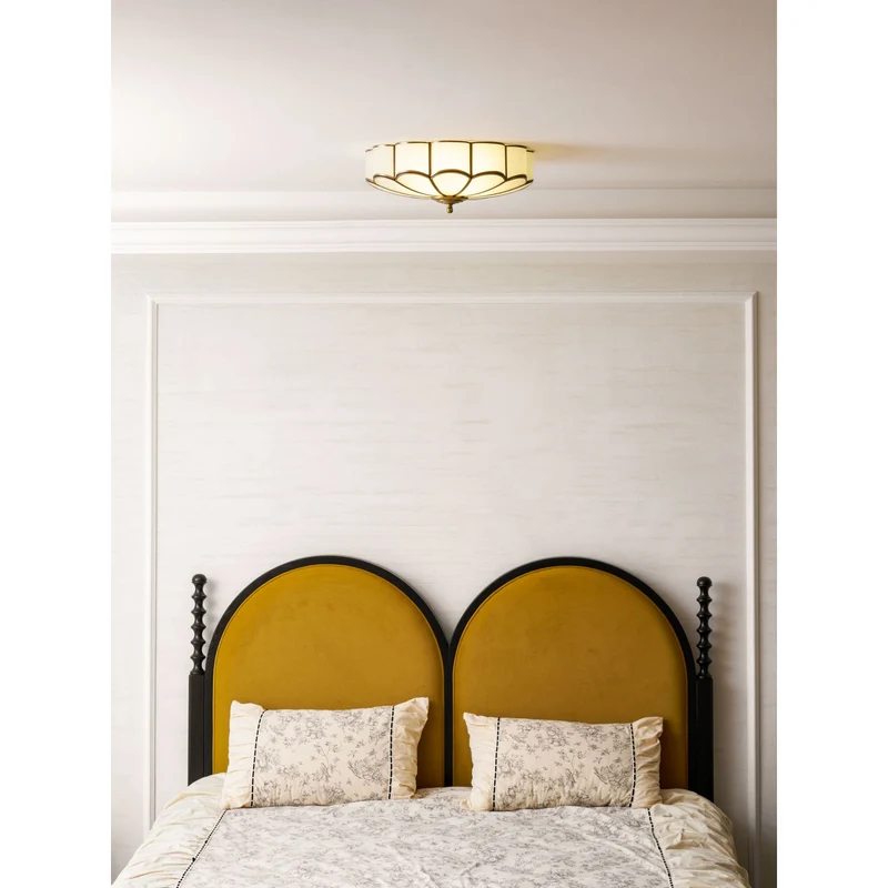 Plafondlamp Woonkamer 60 cm Glas Messing 6 Lichtpunten E27 Postmodern | Sansoti