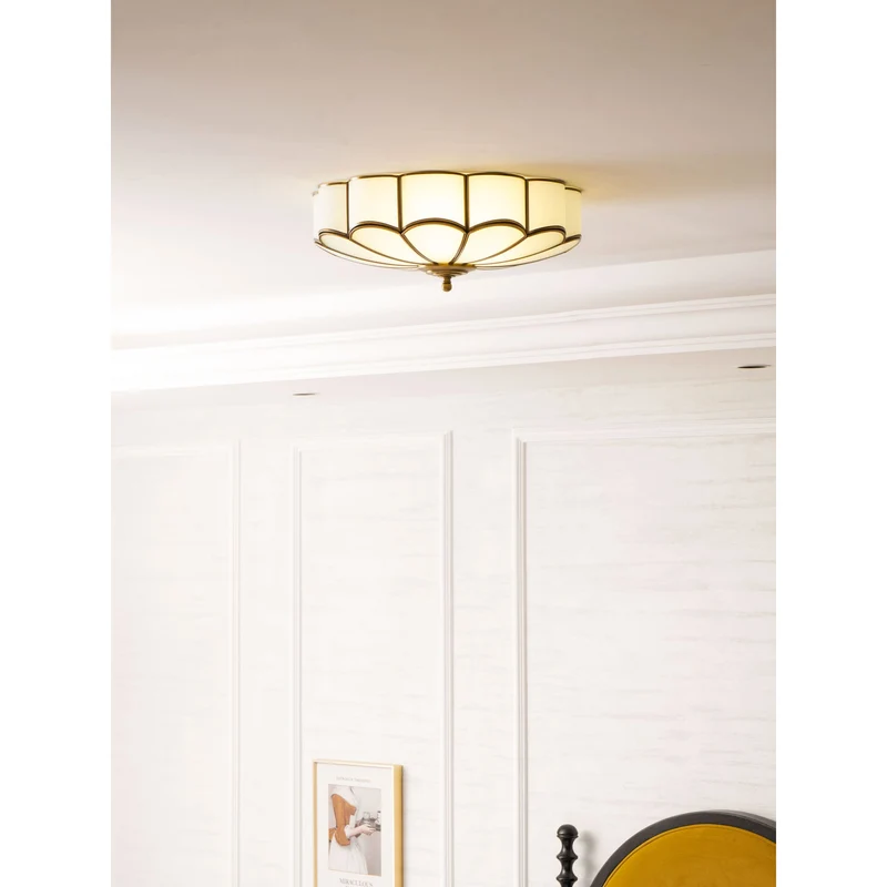 Plafondlamp Woonkamer 60 cm Glas Messing 6 Lichtpunten E27 Postmodern | Sansoti