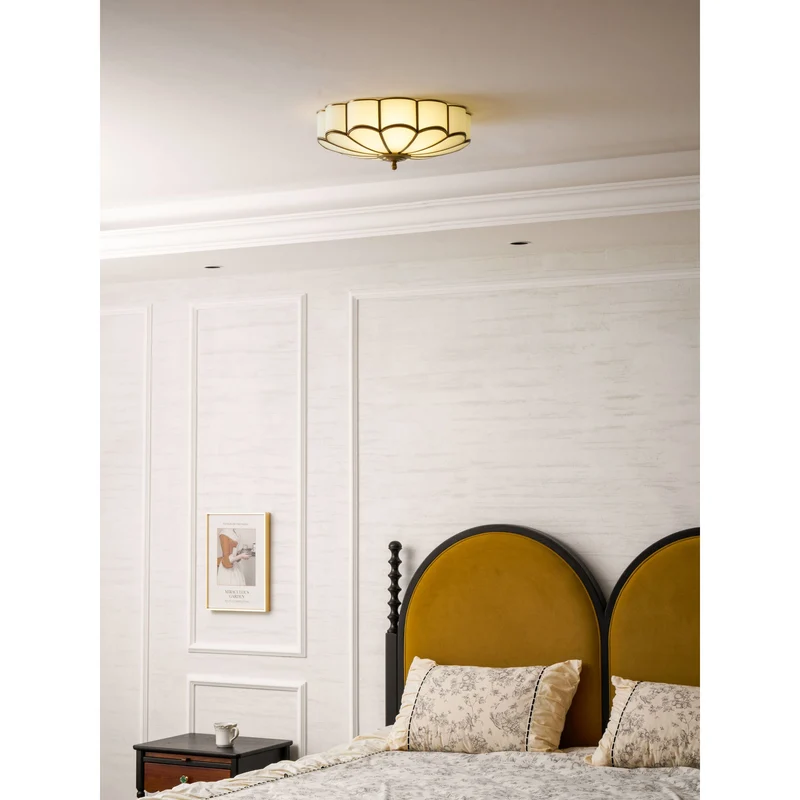 Plafondlamp Woonkamer 60 cm Glas Messing 6 Lichtpunten E27 Postmodern | Sansoti