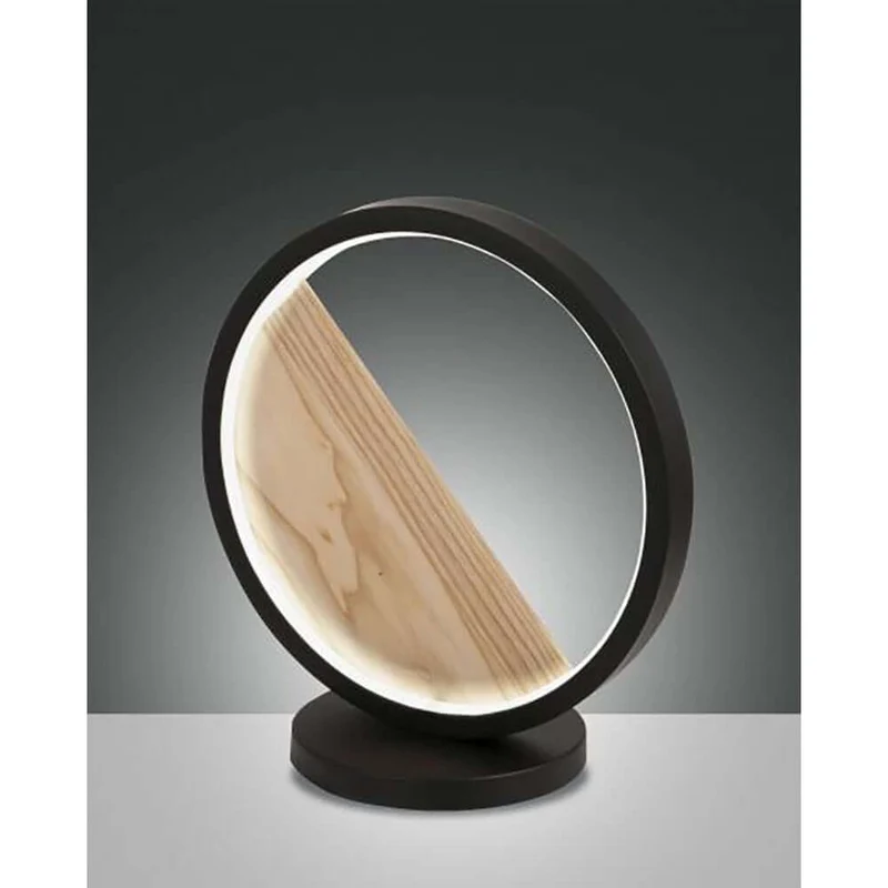 Pierre LED Metall-Tischlampe Holz