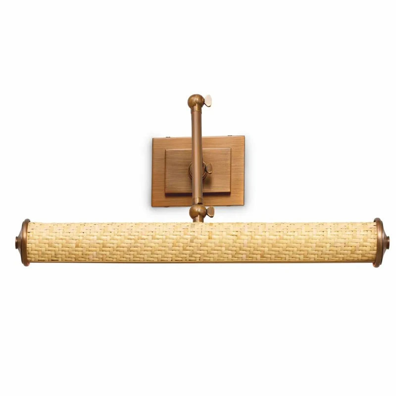 Casa Padrino Luxus Wandleuchte Antik Messing / Naturfarben 43 cm - Luxus Leuchten