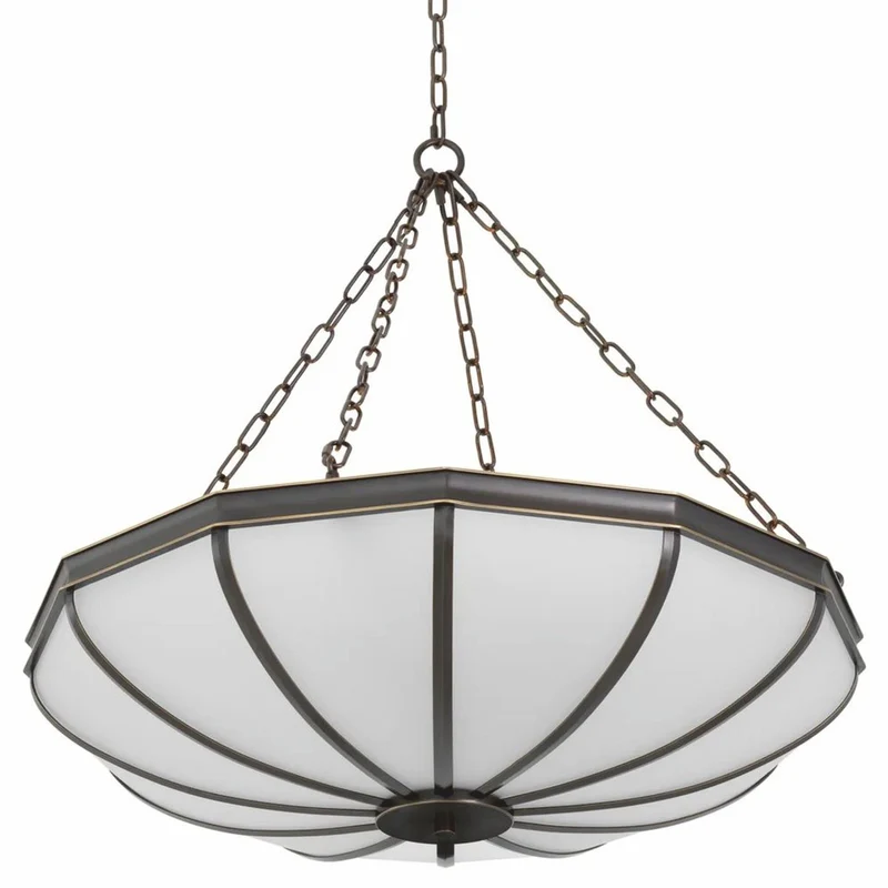 Casa Padrino Luxus Kronleuchter Bronze / Weiß 80 cm - Luxus Möbel - Luxus Interior
