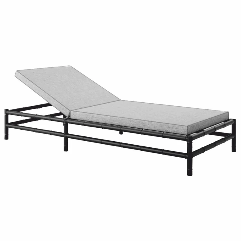 Casa Padrino Luxus Gartenliege Schwarz / Grau 210 cm - Hotel & Garten Möbel